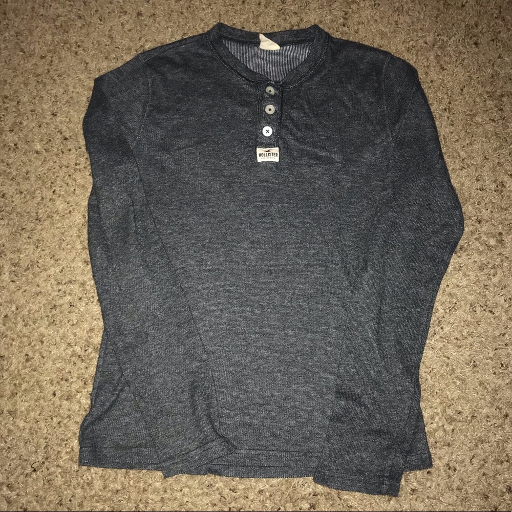 Hollister Long Sleeve Ribbed Henley